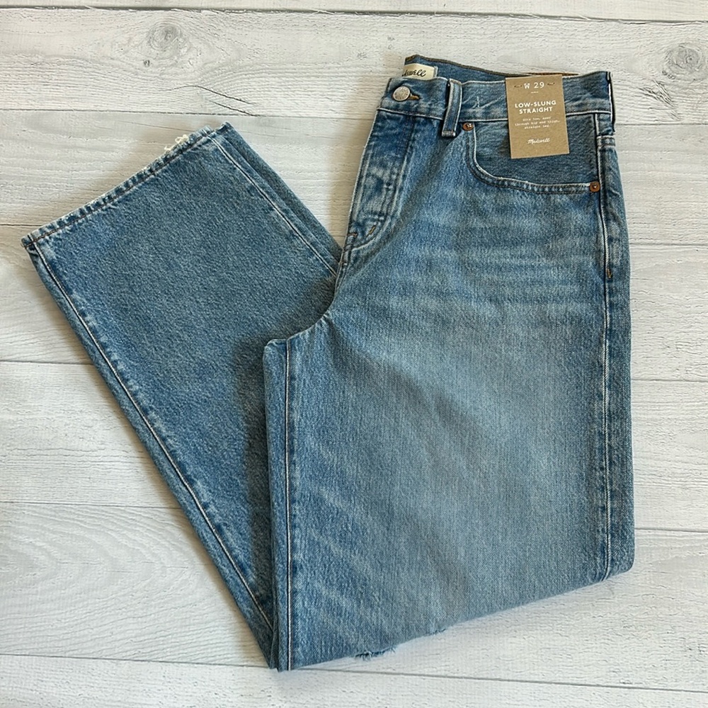 Madewell Low-Slung Straight Leg Jeans‎ Sz 29 Blue Loose Baggy Slouchy